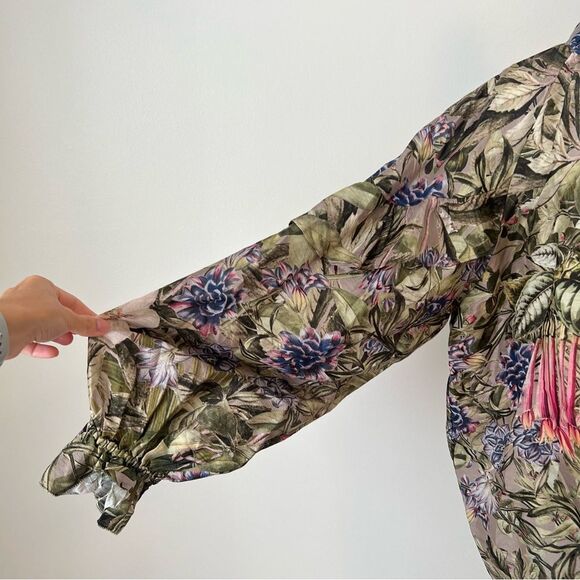 Los Angeles Atelier & Other Stories Voluminous Frilled Blouse Large Linen - Picture 5 of 9